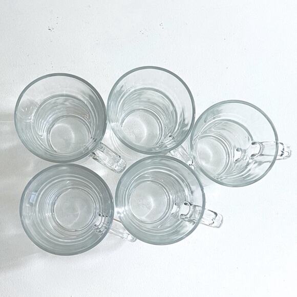 5 Vintage Bormioli Rocco Cappuccino Coffee Cups Mugs Tempered Glass Cup Mug - Picture 7 of 8